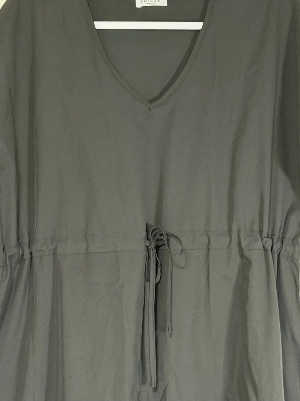 Black V-Neck Drawstring Swim Coverup
